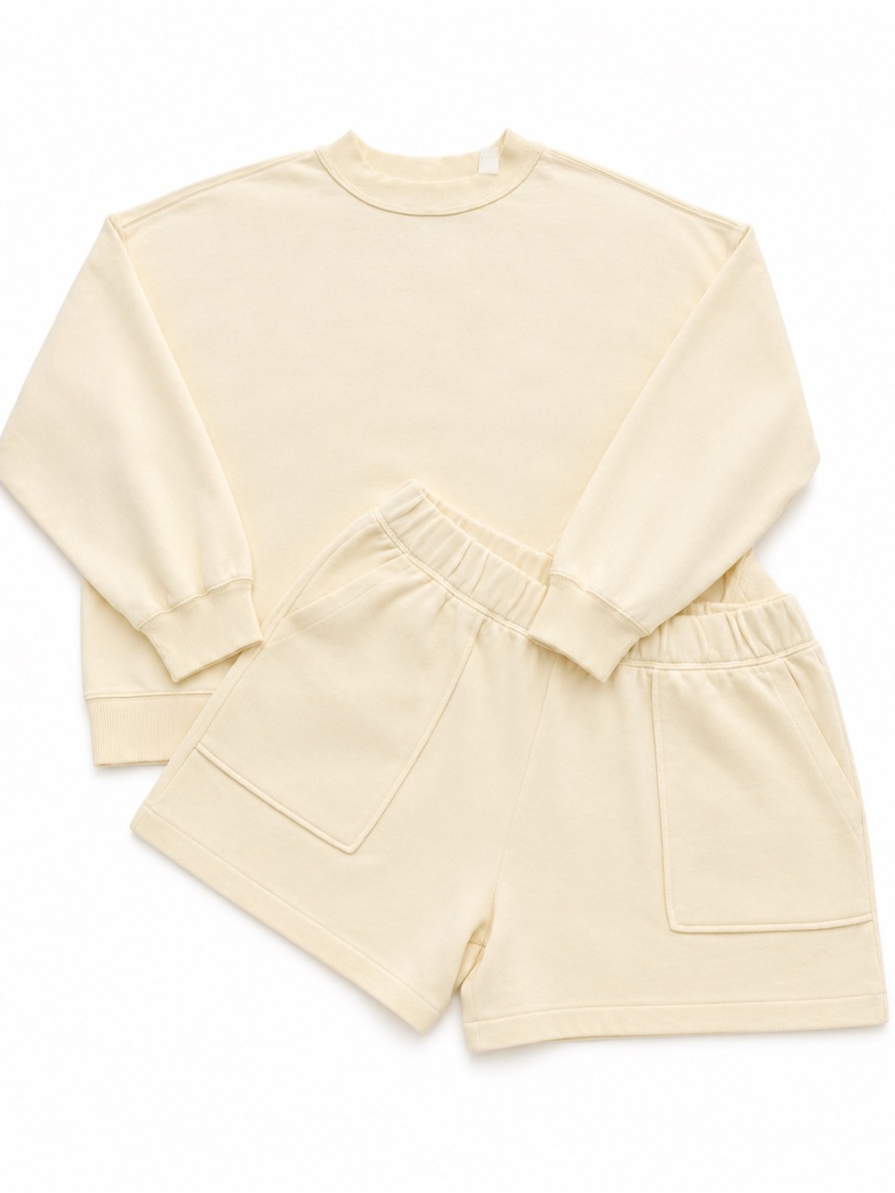 Aerie Butter Yellow Lounge Sweatshirt & Short Set L/XL